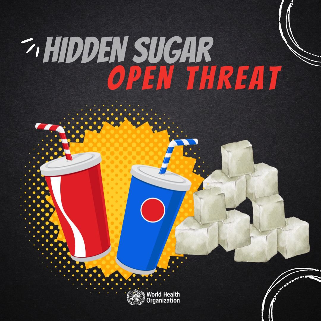 含糖飲料帶來威脅。圖/取自WHO官方《推特》