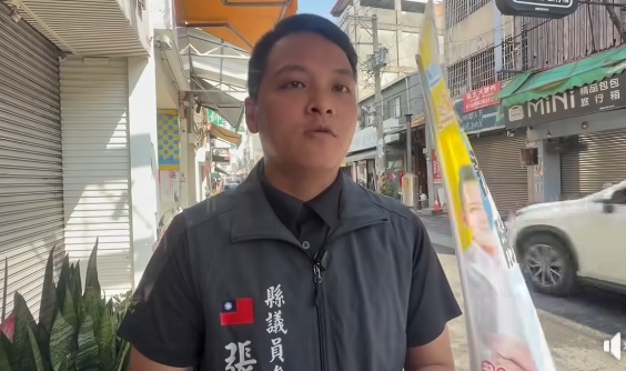 彰化縣議員張詠勝，6日出面澄清表示，陳柏豪並非其助理，「只是朋友的朋友」。圖/取自彰化縣媒體記者協會影片