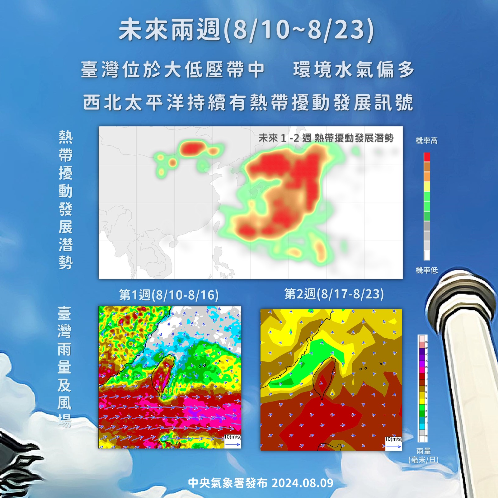 未來2周天氣趨勢。圖/取自中央氣象署