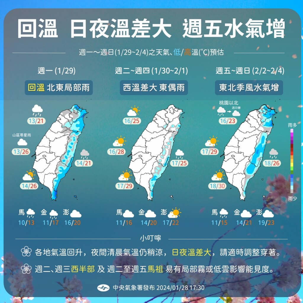 周舞水氣漸增。圖/取自中央氣象署