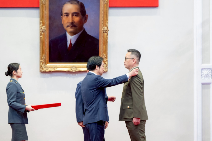 賴清德31日主持「中華民國115年1月份將官晉任授階典禮」。圖/取自總統府flickr