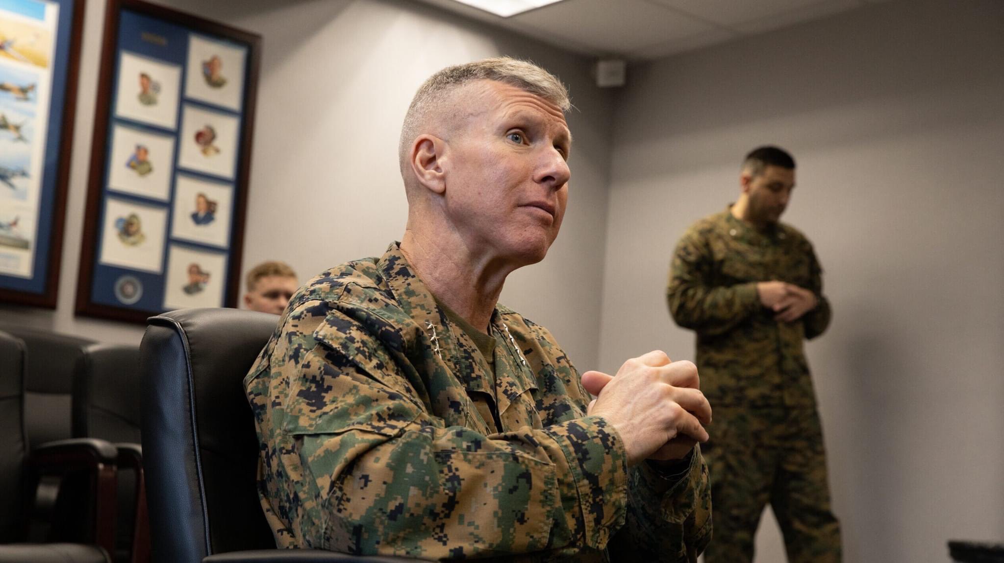 美國海軍陸戰隊司令史密斯表示，美國計劃幾年內在關島部署另一支「海軍陸戰隊瀕海作戰團」。圖/取自Eric M. Smith @usmc_commandant
