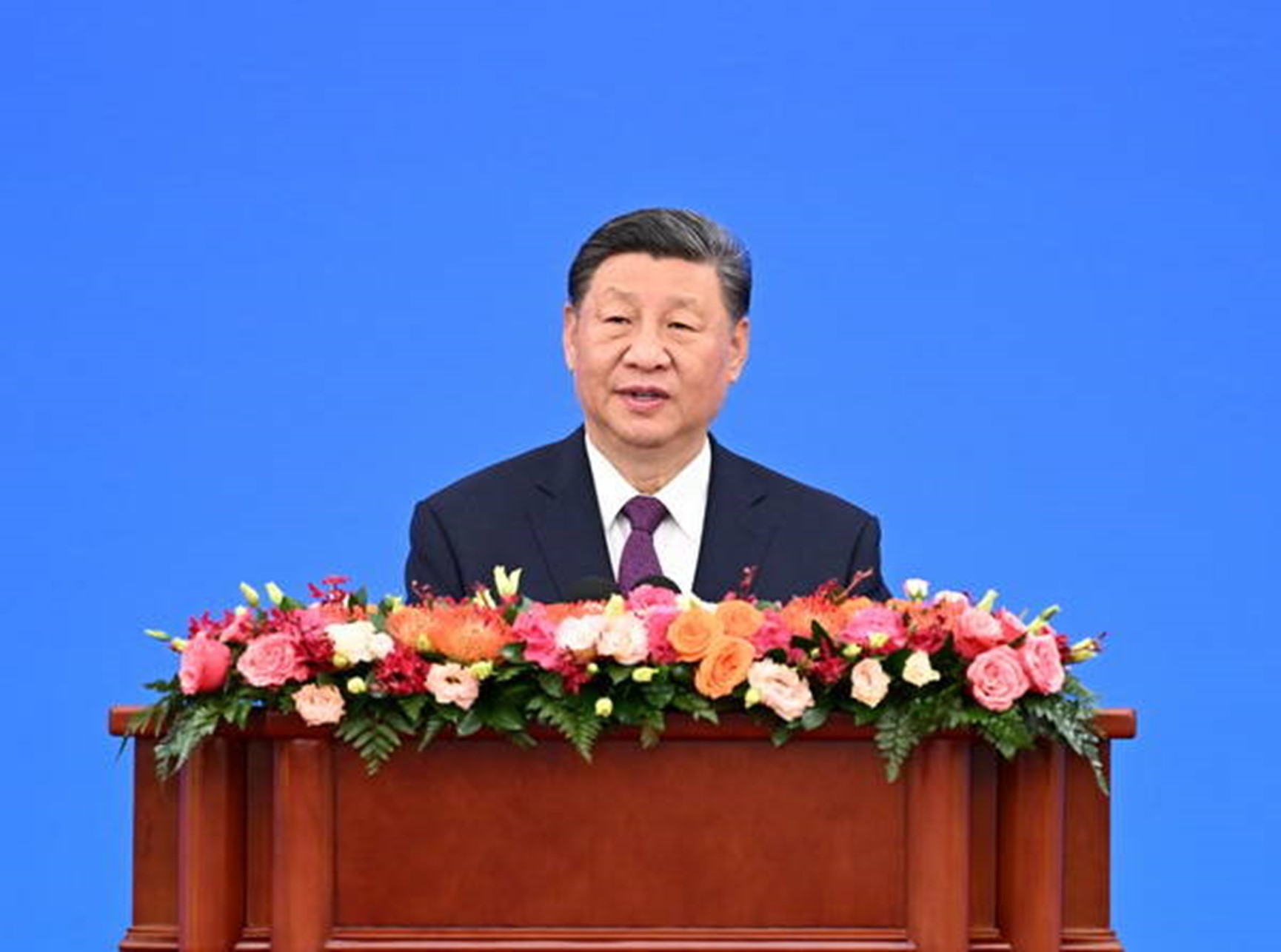 大陸國家主席習近平28日在北京人民大會堂出席「和平共處五項原則」發表70周年紀念大會並發表講話。圖/取自大陸外交部網站