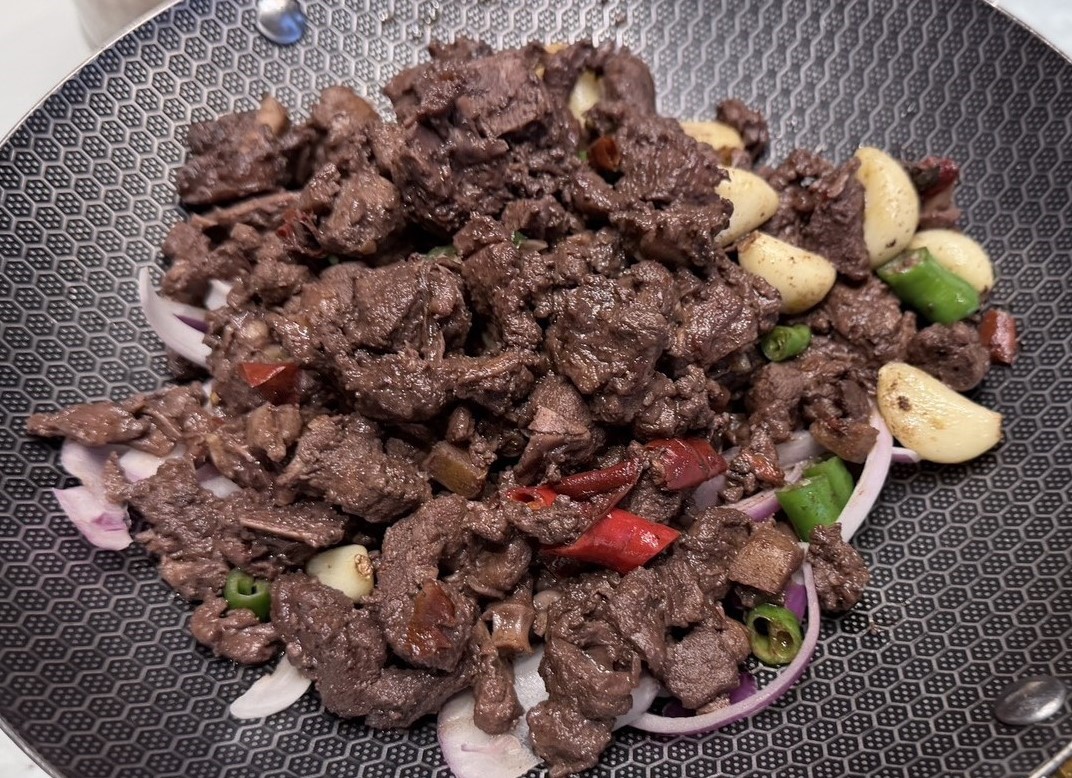 小炒黃牛肉是湖南傳統美食。圖/記者陳素貞攝