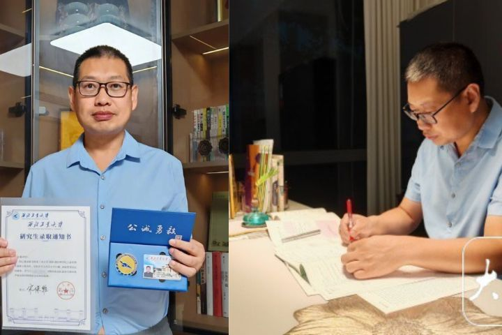 女兒嗆「有本事你去考研究生」　大陸陝西44歲父親真的考上985碩士  