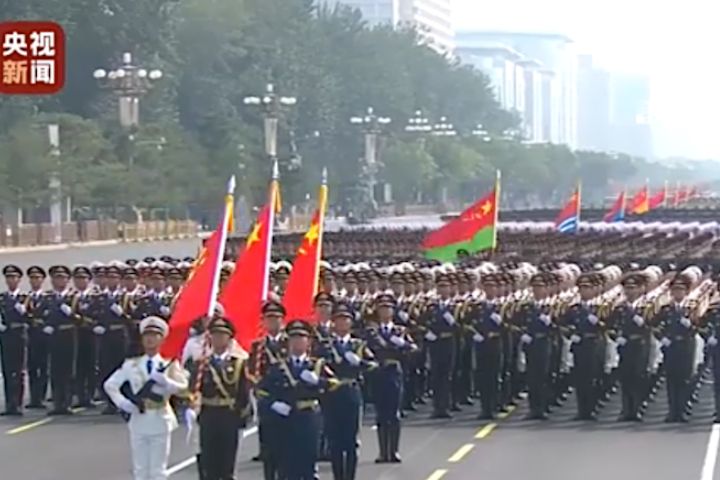 據民主文教基金會的民調，台灣民眾對九三閱兵（圖）看法不一。圖/取自央視