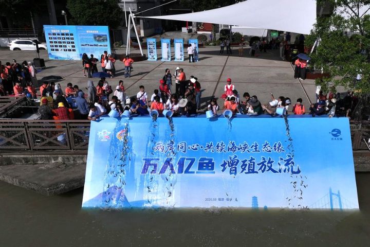「兩岸同心．共續海峽生態緣」魚苗增殖放流活動，當天共放流超過65萬尾魚苗，希望藉此補充漁業資源。圖/海青薈組委會提供