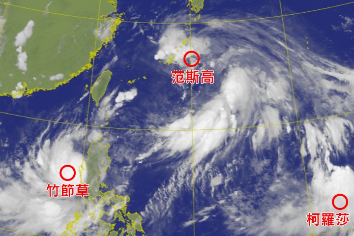 三颱環伺未來一周天氣不穩　各地有雨中南部越晚越明顯