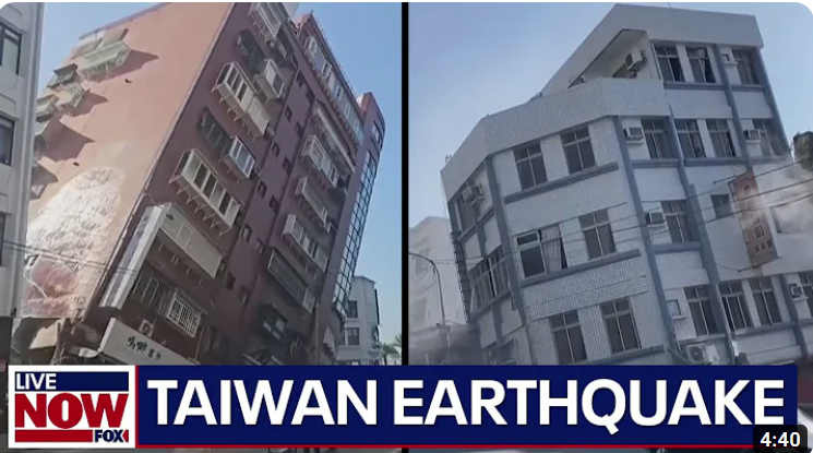 美國福斯電視報導了台灣3日上午的地震。圖/翻攝自福斯電視YouTube頻道