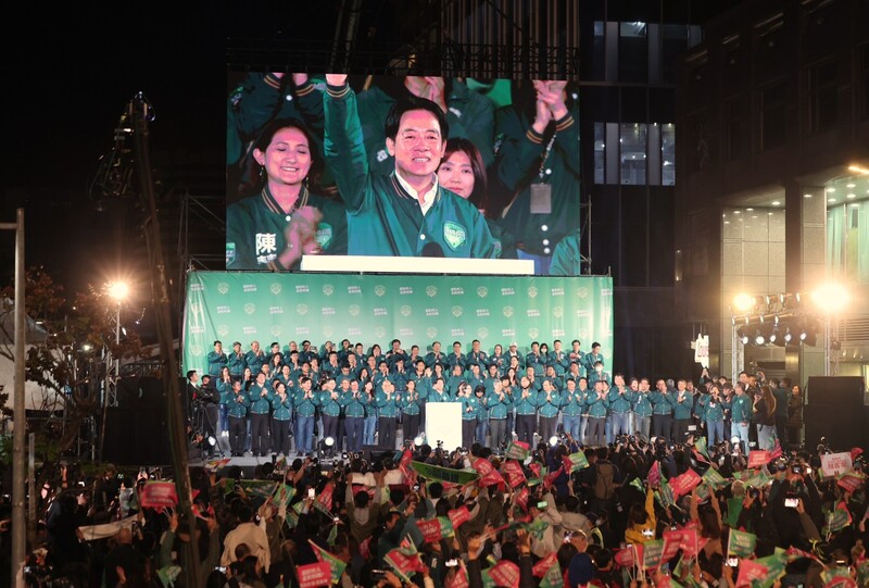 2024總統大選，民進黨「賴蕭配」擊敗對手贏得勝利。圖/中央社