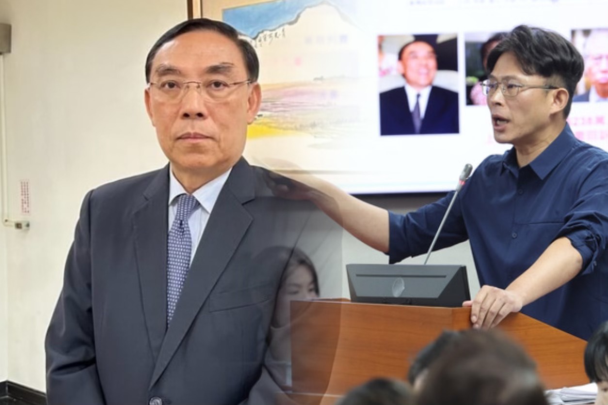 立委黃國昌（右）指控前法務部長蔡清祥（左）搭乘公務車喬私人案件。圖/中央社