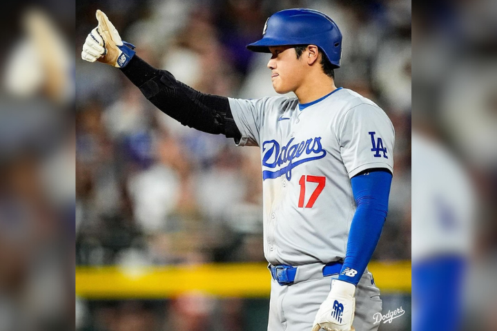 大聯盟洛杉磯道奇日籍球星大谷翔平本季以「54轟、59盜」作收。圖/取自@dodgers IG