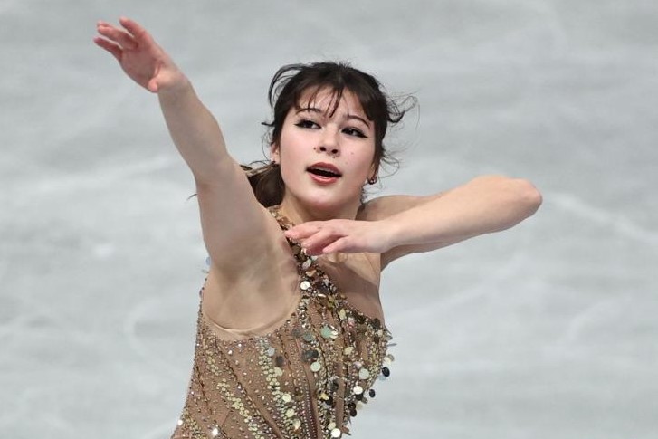   12月6日，美國選手劉美賢在花式滑冰女子單人賽比賽中。她以222.49分的成績奪得金牌。圖/取自新華社