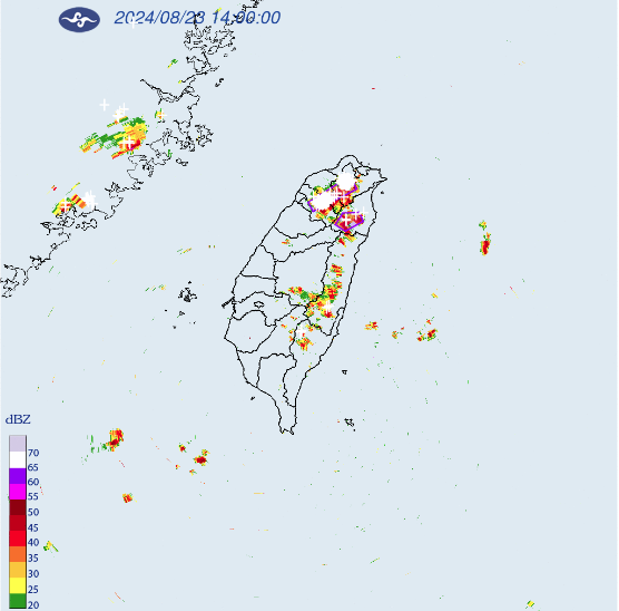 氣象署針對5縣市發布大雷雨即時訊息。圖/取自中央氣象署