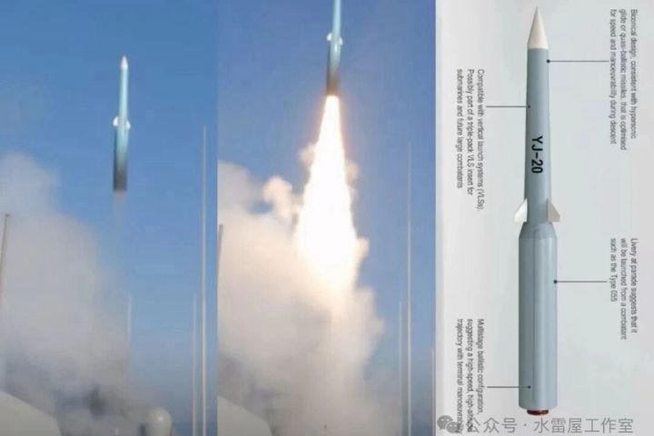 根據目前公開資訊，鷹擊-20被視為中國新一代高超音速反艦武器，可能採用氣動彈道飛行或助推滑翔兩種技術架構之一。圖/取自水雷屋工作室公眾號