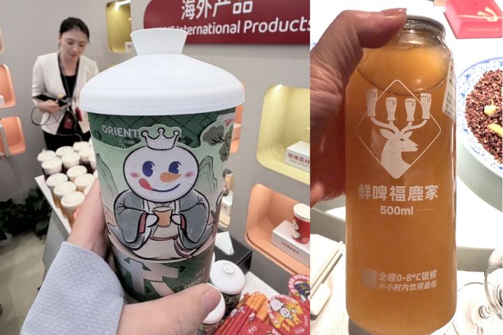 「蜜雪冰城」旗下還擁有現磨咖啡品牌幸運咖、現打鮮啤品牌鮮啤福鹿家。圖/記者陳素貞攝