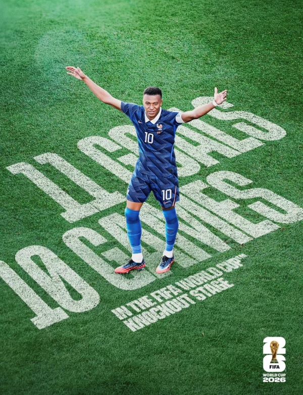 法國前鋒姆巴佩已攻進7球，持續領跑金靴獎競爭。圖/取自fifaworldcup IG