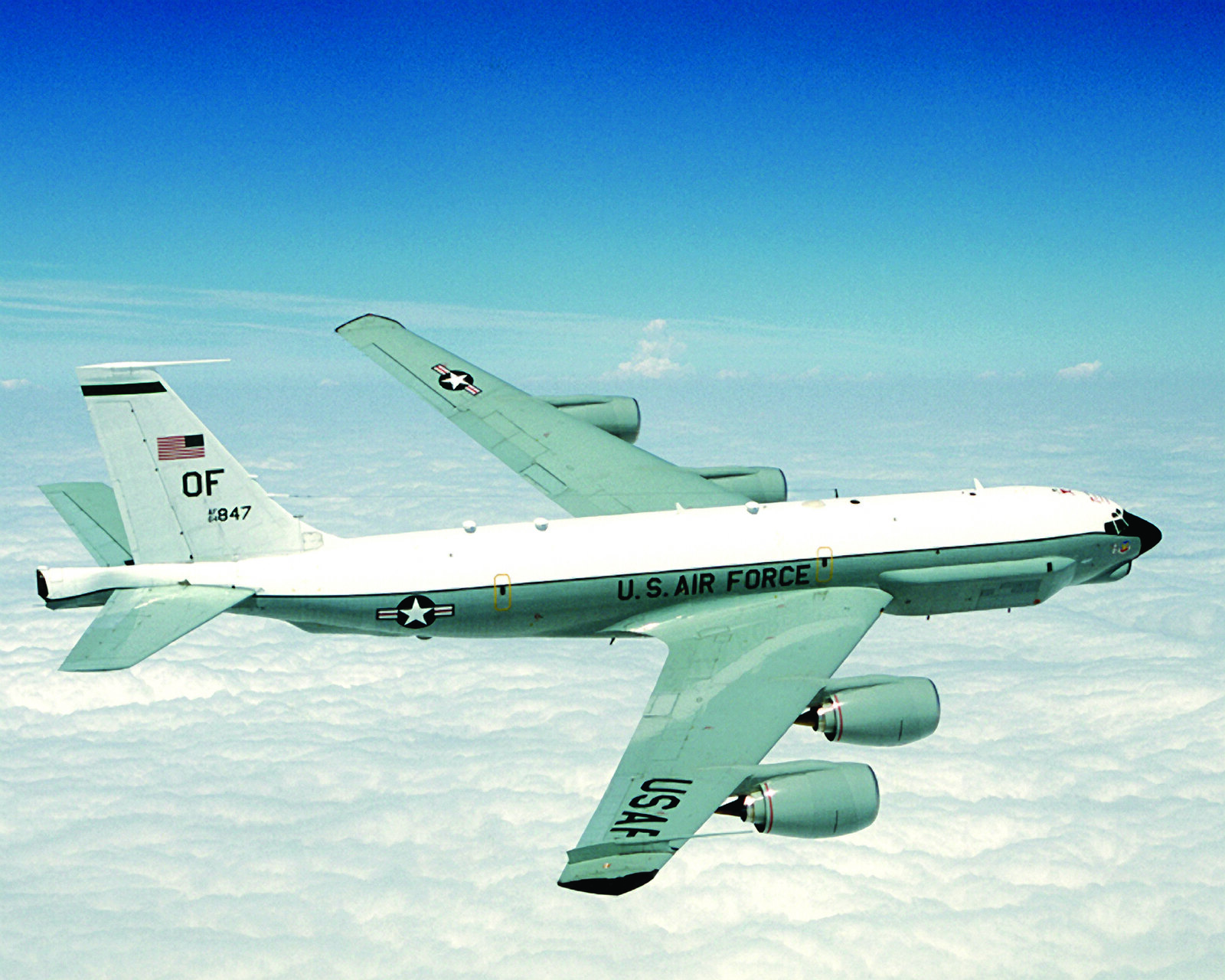 美軍的RC-135偵查機，日前飛越朝鮮半島。 圖/取自US Air Force