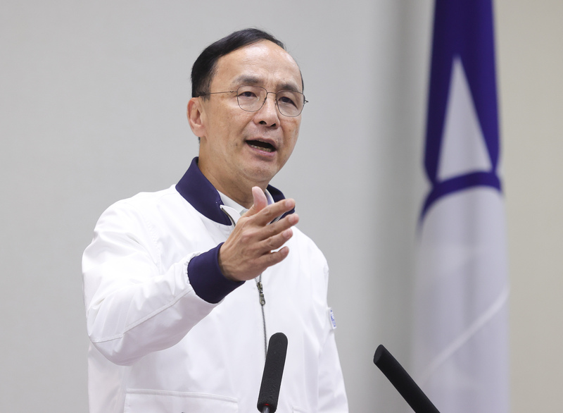 國民黨立委朱立倫7日譴責總統賴清德一再欺騙國民、出賣國家，舔美跪美，儼然已成為「川普代言人」。圖／中央社