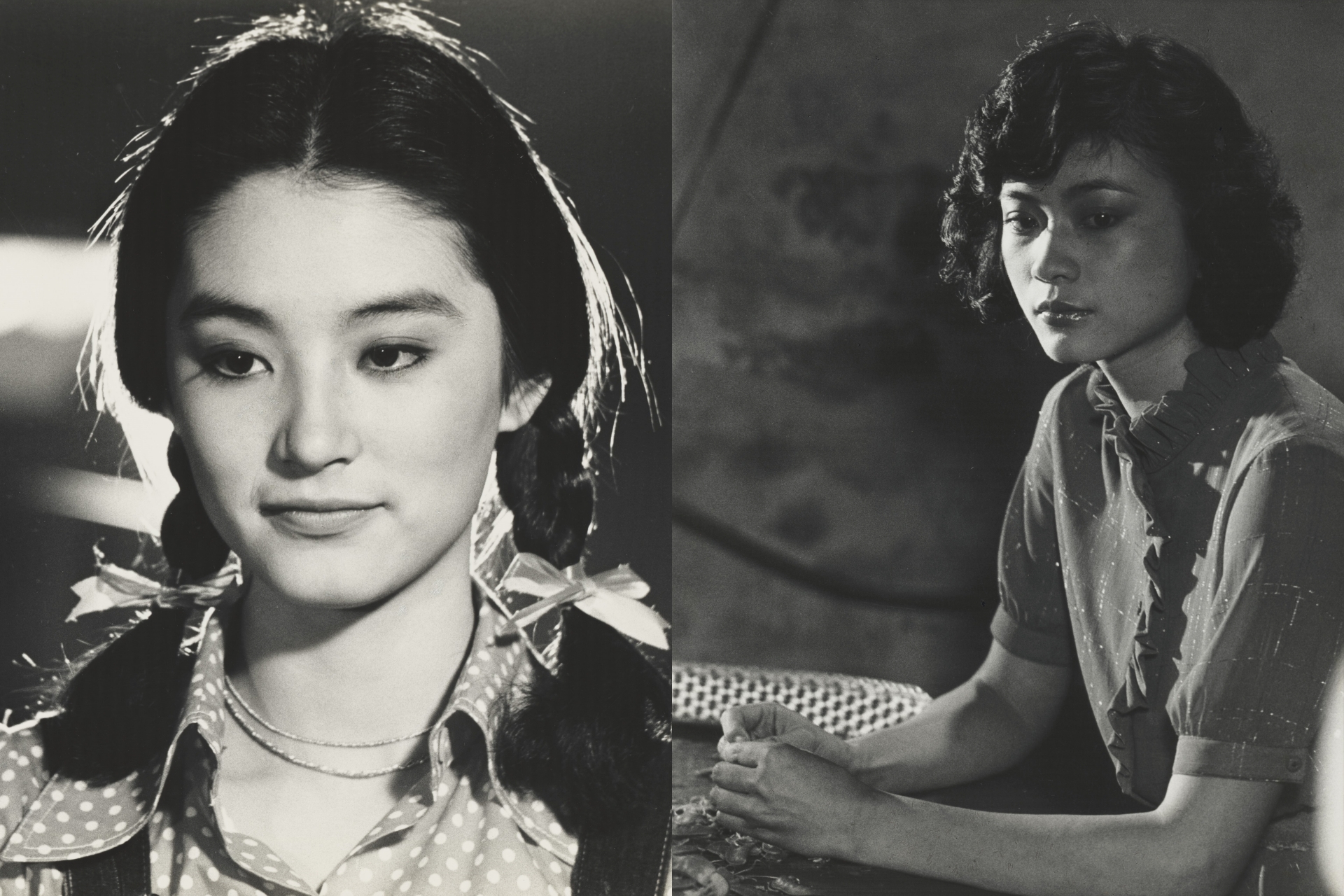 謝震隆〈明天20歲-林青霞〉1976（左）、〈看海的日子-陸小芬〉1983（右）。圖/國家攝影文化中心提供