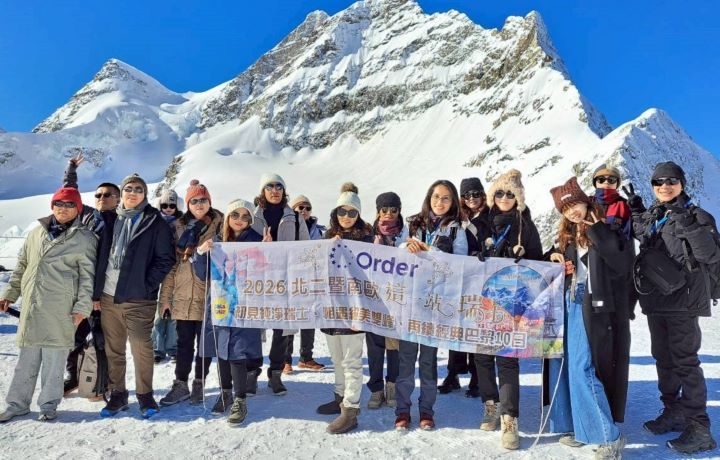 「以人為本，深耕幸福」歐德集團舉辦海外員旅，足跡橫跨歐亞兩洲，來到瑞士少女峰體驗雪地壯闊，在純粹大自然中，享受美好時刻！圖/歐德集團提供