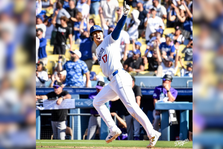 大谷翔平本季累積53轟、55盜，將挑戰55轟、55盜。圖/取自Los Angeles Dodgers IG