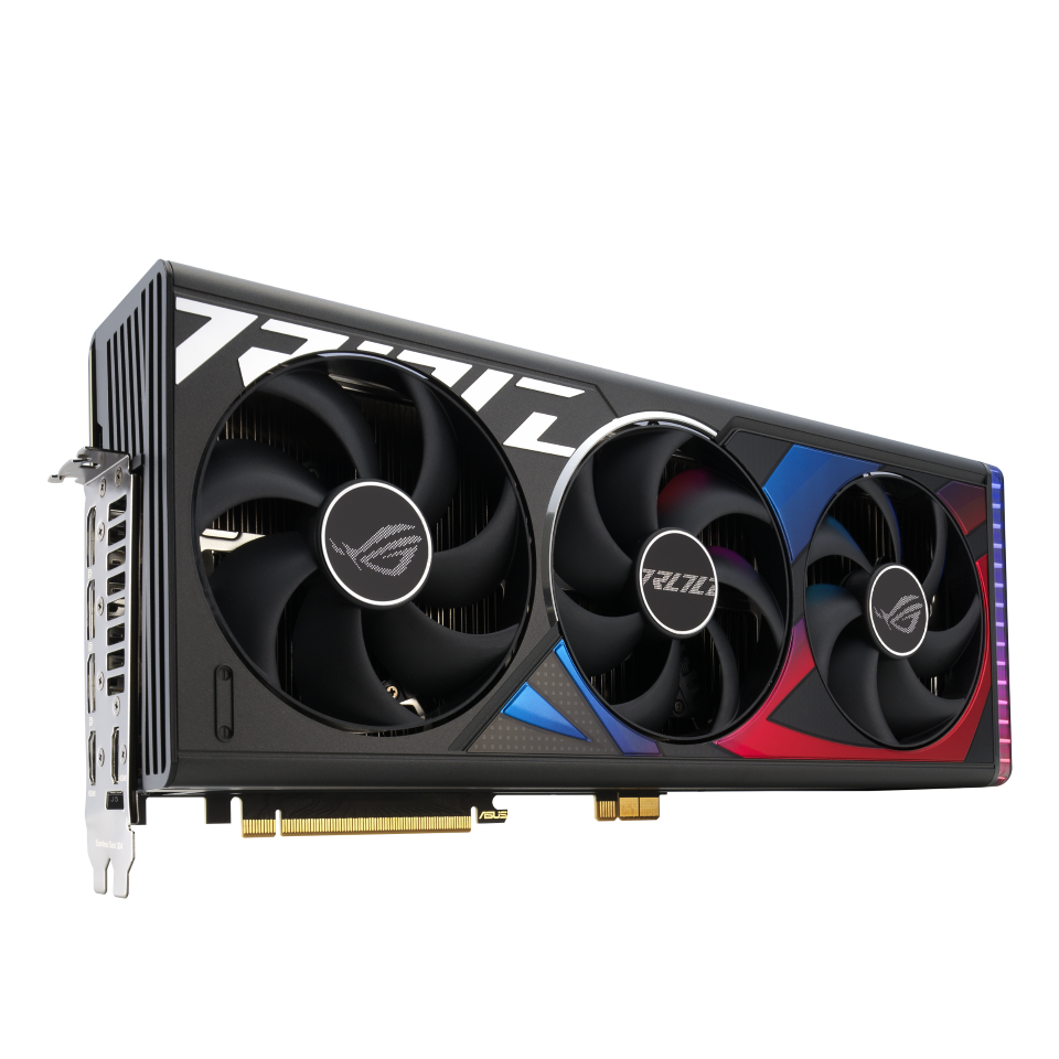 全新ROG Strix GeForce RTX™ 4090 BTF Edition背插式顯示卡，外觀簡約俐落。圖/華碩提供